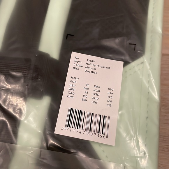 NWT Rains Rolltop Rucksack Mineral Color Backpack - Picture 5 of 5